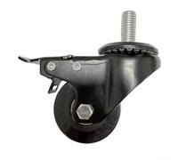 Durashmall Roue de rechange noire de 6,3 cm avec frein et pivot à 360 degrés pour four à granulés de bois GMG