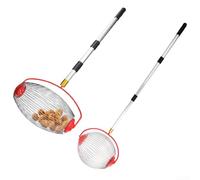 Durashmall Rouleau supérieur de cueilleur de glands à pied, collecteur de noix en métal avec capacité de 3,8 l pour noix, noix de pécan, châtaignes, balles de golf, outil de jardin à dégagement facile