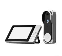 Durashmall Sonnette vidéo sans fil avec écran de 4,3", audio bidirectionnel HD 1080p, étanchéité IP65, sonnette intelligente avec instantané automatique, pour la sécurité à domicile, appartement