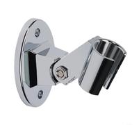 Durashmall Support mural réglable pour pommeau de douche, finition chromée, base fixe en ABS, pour tuyaux de grand et petit diamètre, support de combiné de salle de bain argenté