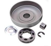 Durashmall Tambour d'embrayage et pignon de jante 3 8 pas pour tronçonneuse MS291 MS291C Pièces de rechange y compris roulement à aiguille de rondelle d'embrayage et clip E pour une installation