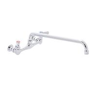 DuraSteel Robinet d'évier de cuisine à support mural - Robinet d'évier de cuisine commercial central de 20,3 cm avec bec pivotant de 35,6 cm - Sans plomb et certifié NSF - Poignées à double levier -