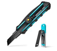 DURATECH Cutter Professionnel 18mm, Cutter avec 10 Lames SK5 | Cutter Utilitaire Rétractable, Idéal pour Coupe Papier, Carton et Projets de Bricolage