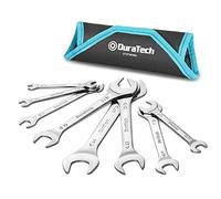 DURATECH Jeu de 8 Clés Plates Doubles Ultra-Fine 5,5 mm-27 mm | Profil Ultra-Fin, Acier Carbone, Pochette Enroulable