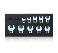DURATECH Jeu de Clés à Patte D’Oie 3/8", 10 Pièces 10-19 mm, Acier Cr-V | Pour Cliquet ynamométrique, Organiseur EVA