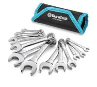 DURATECH Jeu de Clés Mixtes Courtes, 12 Pièces, 8-19 mm | Format Court, Acier Cr-V, 12 Pans, Pochette de Transport