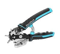 DURATECH Pince Perforatrice Rotative avec 6 Poinçons Interchangeables | Avec Règle Intégrée, Idéale pour Cuir, Ceinture, Tissu, Papier, Plastique et Sacs