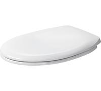 Duravit Abattant WC Universel, Abattant Toilette en Uréa-Duroplast, Couvercle de Toilette avec Charnières en Acier Inoxydable, Blanc