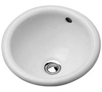 Duravit Bali lavabo 33.5x33.5 cm ronde encastrée blanc brillant 0473340031