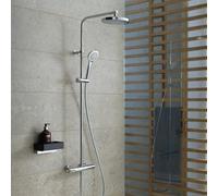 Duravit B.1 Shower System avec thermostat de douche, douche de tête 200mm, douchette à main 97mm, B14280008010