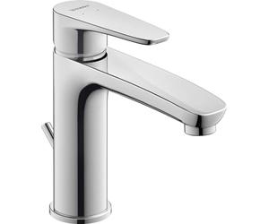Duravit B11020001 Robinet mitigeur de lavabo chromé avec cartouche en céramique et bonde et raccords flexibles B.1 Taille M Profondeur : 139 mm Pression de fonctionnement : 3 - 5 bar Chromé