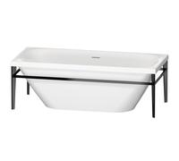 Duravit Baignoire Xviu 70044443, 1800x800x460 mm sur pieds, avec revêtement et cadre en acrylique, avec écoulement spécial et trop-plein, 700443000B20000, Couleur: Noir Mat