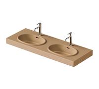 Duravit Balcoon - Double lavabo 130 x 48 cm, avec trop-plein, 2 trous de robinetterie, avec bonde, DuraShield, terra 241213AM00