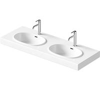 Duravit Balcoon - Double lavabo 130 x 48 cm, avec trop-plein, 2 trous de robinetterie, avec bonde, DuraShield, blanc 241213AA00
