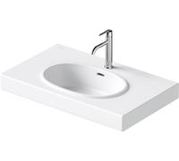 Lavabo Duravit Balcoon 241280AC00 80 x 48 cm, finition blanc satiné, avec trou de robinetterie, trop-plein et plateforme pour robinetterie.