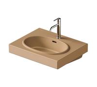 Duravit Balcoon - Lavabo 60x48 cm, avec trop-plein, trou pour robinet, avec bonde, DuraShield, terra 241260AM00
