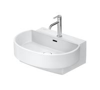 Duravit Balcoon lavabo, plage de robinetterie, 1 trou de robinetterie, avec trop-plein, avec robinetterie Push-Open, largeur 600mm, 241160AC00, Couleur: Soie matte blanche