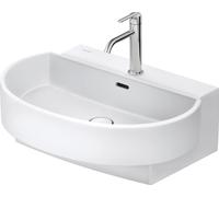 Lavabo de balcon Duravit 241165AC00 65 x 48 cm, finition satinée blanc , avec trou pour robinetterie, trop-plein, plage pour trou pour robinetterie
