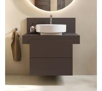 Duravit Meuble sous-lavabo Balcoon BA50320JGIG0000 suspendu 2 tiroirs ardoise brun structuré Tip-on