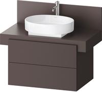 Duravit Balcoon Meuble sous-lavabo avec console, suspendu, rectangulaire, technique Tip-on, 570x800x534mm, BA50130JGIG0000, Couleur: Marron ardoise