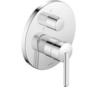 Duravit Balcoon Mitigeur de douche encastré pour 2 consommateurs avec robinet inverse, mitigeur de douche monocommande avec système de mélange céramique, chromé