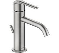 Duravit Balcoon mitigeur lavabo S BA1013001070 FreshStart et MinusFlow, saillie 123 mm, avec tige de traction garniture de vidange , acier inoxydable brossé