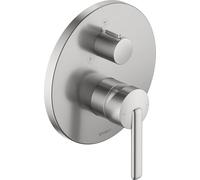 Duravit Balcoon Robinet de douche encastré pour 2 consommateurs avec robinet inverse, mitigeur de douche monocommande avec système de mélange céramique, acier inoxydable brossé