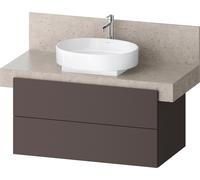 Duravit Balcoon, sous-lavabo sur console, suspendu, ardoise brun structuré mat, rectangulaire, technique Tip-on, 570x1000x522mm, BA50340JGIG0000