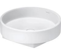 Vasque à poser sur balcon Duravit 240945AC79 45x45cm, sans trou pour robinetterie, trop-plein, finition satinée blanc