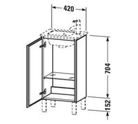 Duravit bâti-support pour lavabo L-CUBE 294 x 420 x 704 mm butée à droite chêne brossé
