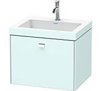Duravit Brioso c-bonded Meuble sous lavabo avec base BR4600N1009 60x48, Lichtblau Matt / chrome, o Hahnl.