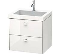 Duravit Brioso c-bonded bassin avec sous - structure BR4605N2222, 60x48cm, Weiß Hochglanz , o. trous