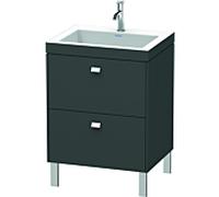 Duravit Brioso c-bonded Meuble sous lavabo avec base BR4700N1049 60x48cm, Graphit Matt / chrome, o Hahnl.