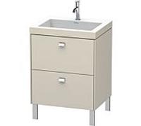 Duravit Brioso c-bonded avec base BR4700N1091, 60x48cm, taupe / chrome, sans trou pour robinetterie