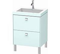 Duravit Brioso c-bonded avec base BR4700O1009, 60x48, Lichtblau Matt / chrome, 1 robinet.