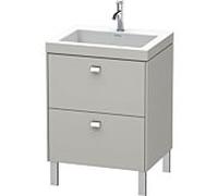Duravit Brioso c-bonded avec piètement BR4700O1007, 60x48cm, béton gris / chrome, 1 robinet.