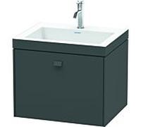 Duravit Brioso c-bonded bassin avec sous - structure BR4600N4949, 60x48cm, Graphit Matt , sans trou de coulée