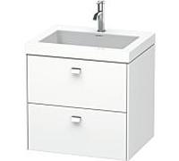 Duravit Brioso c-bonded bassin avec sous - structure BR4605O1018, 60x48cm, Weiß Matt / chrome, 1 trou de coulée