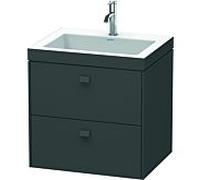 Duravit Brioso c-bonded bassin avec sous - structure BR4605O4949, 60x48cm, Graphit Matt , 1 trou de coulée
