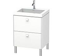 Duravit Brioso c-bonded bassin avec sous - structure BR4700N1818 60x48cm, Weiß Matt , sans trou de coulée