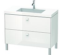 Duravit Brioso c-bonded lavabo avec sous-structure BR4702O2222, 100x48cm, Weiß Hochglanz , trou pour robinet 2000