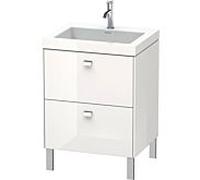Duravit Brioso c-bonded Meuble sous lavabo avec base BR4700N1022 60x48cm, blanc brillant / chrome, o.Hahnl.