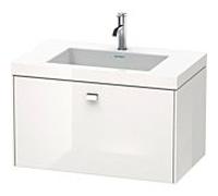 Duravit Brioso c-bonded vasque avec soubassement BR4601N2222, 80x48cm, Weiß Hochglanz , sans trou pour robinetterie