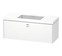 Duravit Brioso c-bonded vasque avec soubassement BR4603N1018, 120x48cm, Weiß Matt / chrome, Weiß Matt .