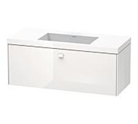 Duravit Brioso c-bonded vasque avec soubassement BR4603N2222, 120x48cm Weiß Hochglanz , sans trou pour robinetterie