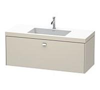 Duravit Brioso c-bonded vasque avec soubassement BR4603O1091, 120x48cm, Taupe / chrome, trou pour robinet 2000
