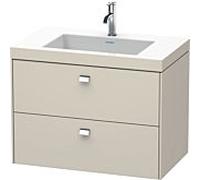 Duravit Brioso c-bonded vasque avec soubassement BR4606N1091, 80x48cm, Taupe / chrome, sans trou pour robinetterie