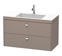 Duravit Brioso c-bonded vasque avec soubassement BR4607N1043, 100x48cm Basalt Matt / chrome, sans Basalt Matt .