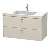 Duravit Brioso c-bonded vasque avec soubassement BR4607O1091, 100x48cm, Taupe / chrome, trou pour robinet 2000