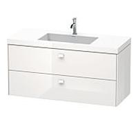 Duravit Brioso c-bonded vasque avec soubassement BR4608O2222, 120x48cm, Weiß Hochglanz , trou pour robinet 2000